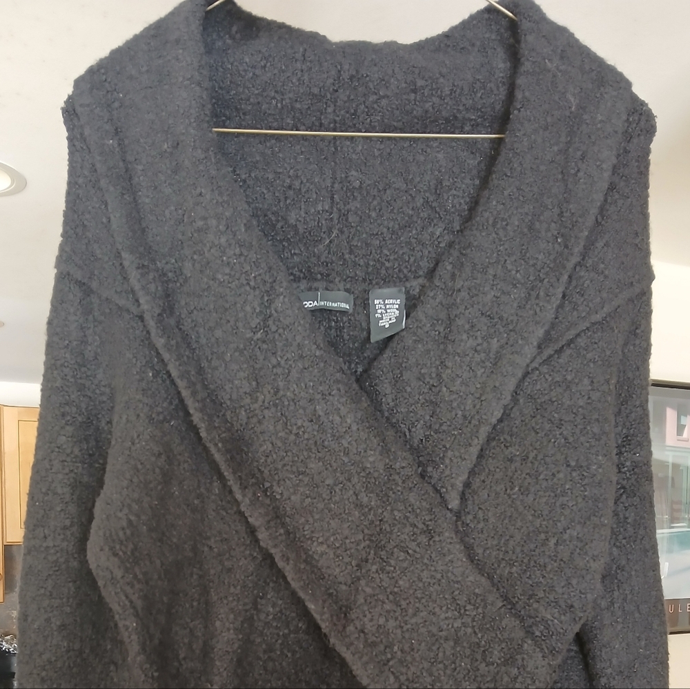 Moda International Black Textured Cardigan